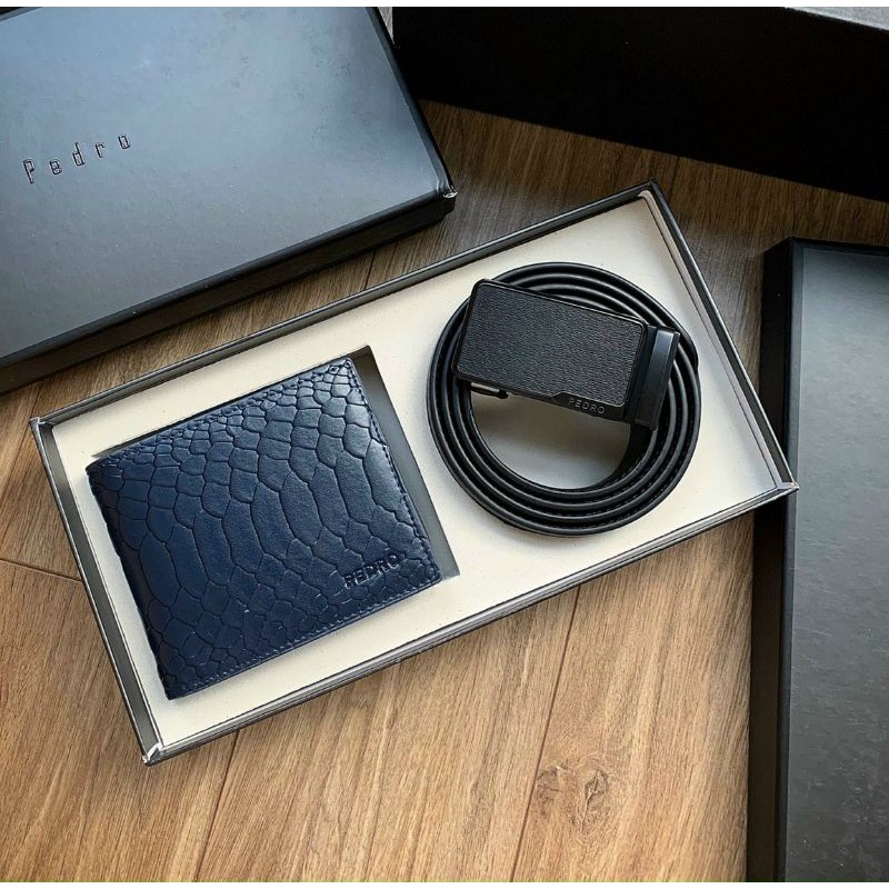 Pedro Set Thắt Lưng Ví Nam. Hàng xuất chuẩn Full box