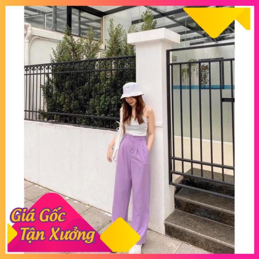 QUẦN CULLOTES QUẦN ỐNG RỘNG DÁNG DÀI MÀU TÍM PHONG CÁCH HÀN QUỐC DÀI 100cm 935