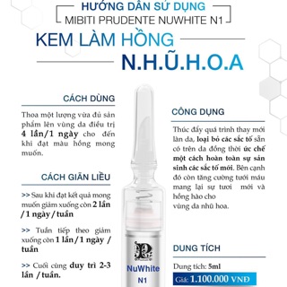 Kem Hồng Nhũ Hoa Nu White Nuwhite N1 Mibiti Prudente