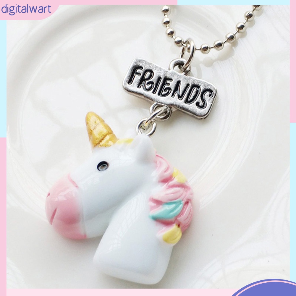 Set 2 dây chuyền mặt kỳ lân một sừng dễ thương cá tính dành cho đôi bạn thân