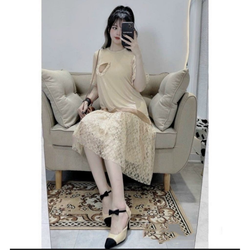 Váy bầu thời trang thiết kế M458 chất cotton cao cấp freesize từ 45 đến 70kg