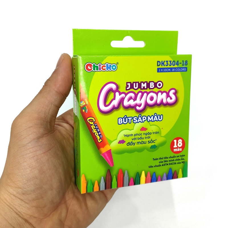Bút Sáp Màu Chicko Jumbo Crayons - 18 Màu - DK3304-18 - CHICKO
