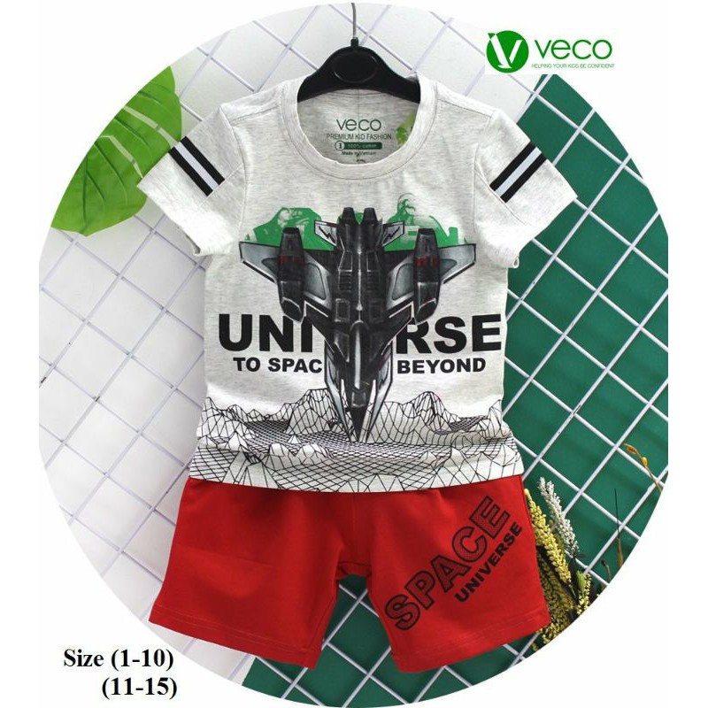 Bộ thun bé trai Veco 30-42kg