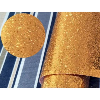 60cm x 1m Decal dán bếp tráng nhôm - gợn sóng vàng VB018