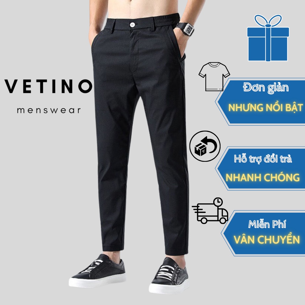 Quần đũi dài nam đẹp VETINO chất dầy dặn thoáng nhẹ mềm mát Thoải mái suốt 4 mùa