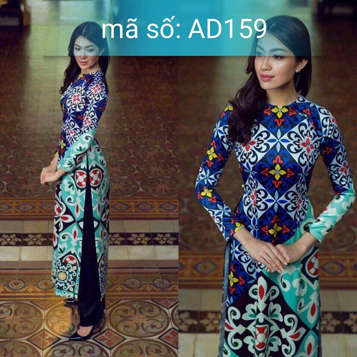 AD159 Có size lớn 4XL Áo Dài Cách Tân cổ điển cô ba sài gòn gạch men