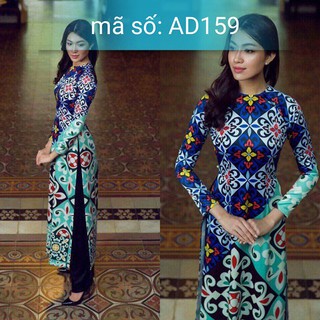 AD159 Có size lớn 4XL Áo Dài Cách Tân cổ điển cô ba sài gòn gạch men