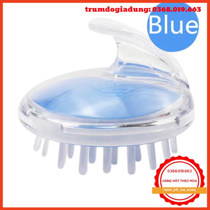 Lược massage gội đầu bằng chất liệu silicon chống ngứa kích ứng tuần hoàn máu cho da đầu