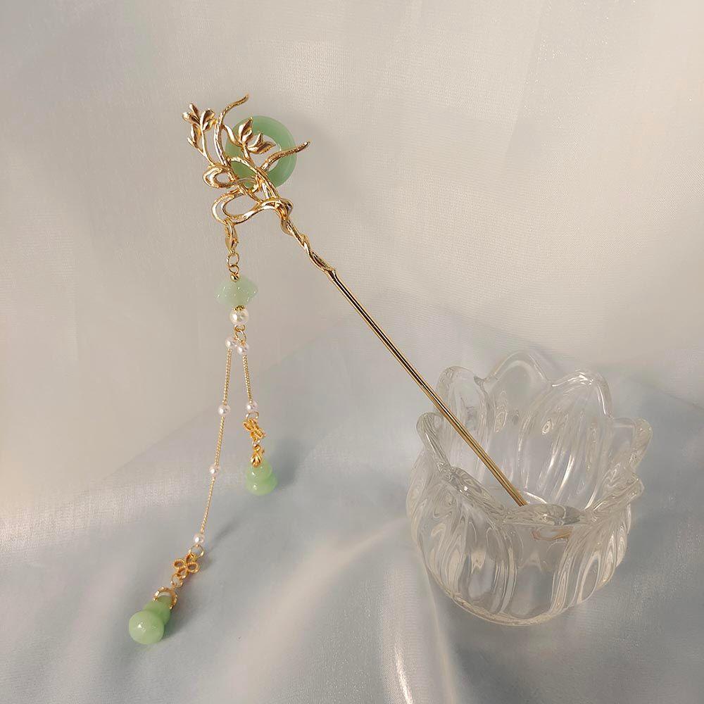 Trâm Cài Tóc Đính Ngọc Trai Phối Tua Rua Phong Cách Trung Hoa Cổ Điển Tinh Tế Cho Nữ