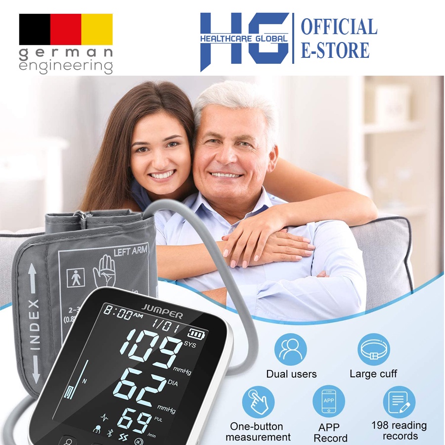 Máy đo huyết áp bắp tay kết nối Bluetooth JUMPER JPD-HA121 | Đạt chứng nhận FDA Hoa Kỳ - Bảo Hành 24 Tháng
