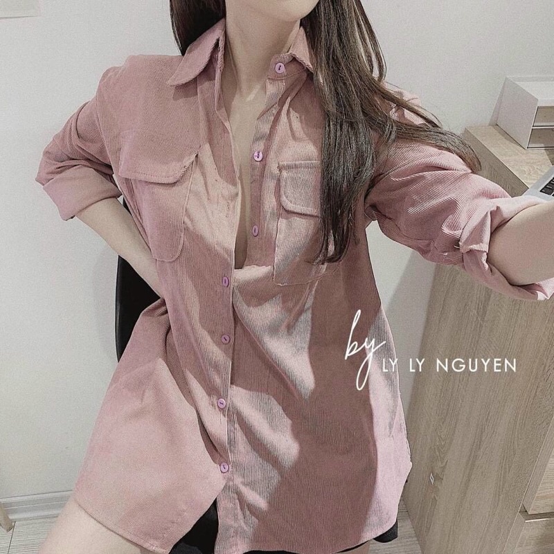 Vải nhung tăm nhỏ  mềm may áo sơ mi , quần ống xuông và váy bộ