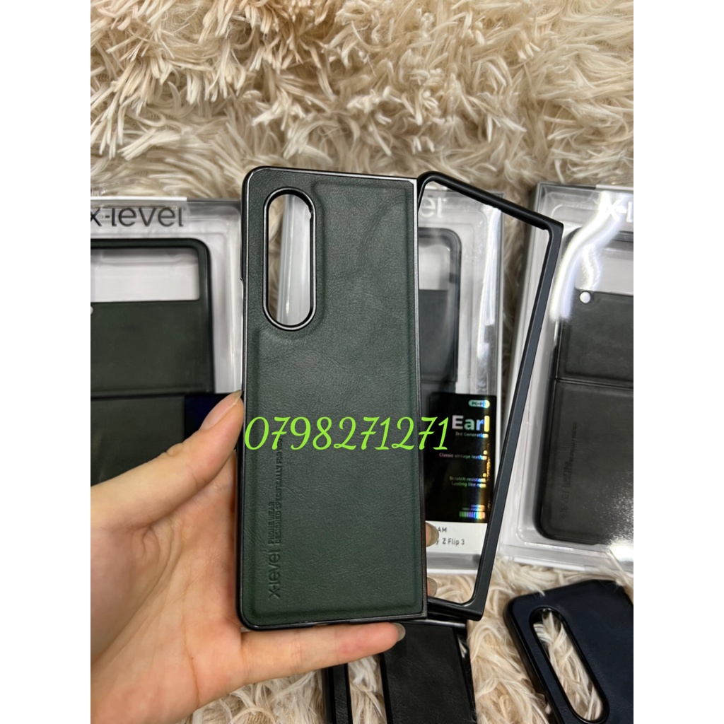 CHÍNH HÃNG (X-Level) Ốp lưng da cao cấp samsung ZFOLD5, ZFLIP5 ZFLIP5 5G Z FOLD FLIP 5
