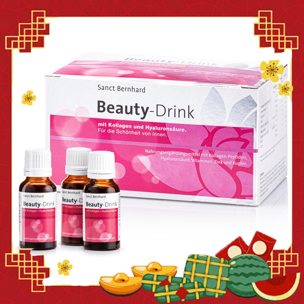 Nước uống Collagen Beauty Drink da căng mịn, chống lão hóa phục hồi tóc và móng 20ml - Chính hãng Sanct Bernhard Đức