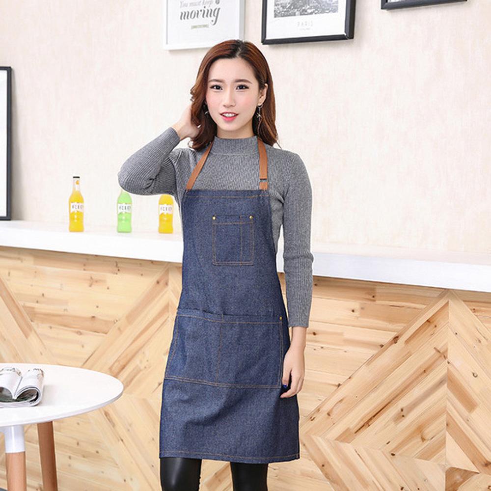 Tạp Dề Denim Không Tay Chống Bẩn Dành Cho Nữ