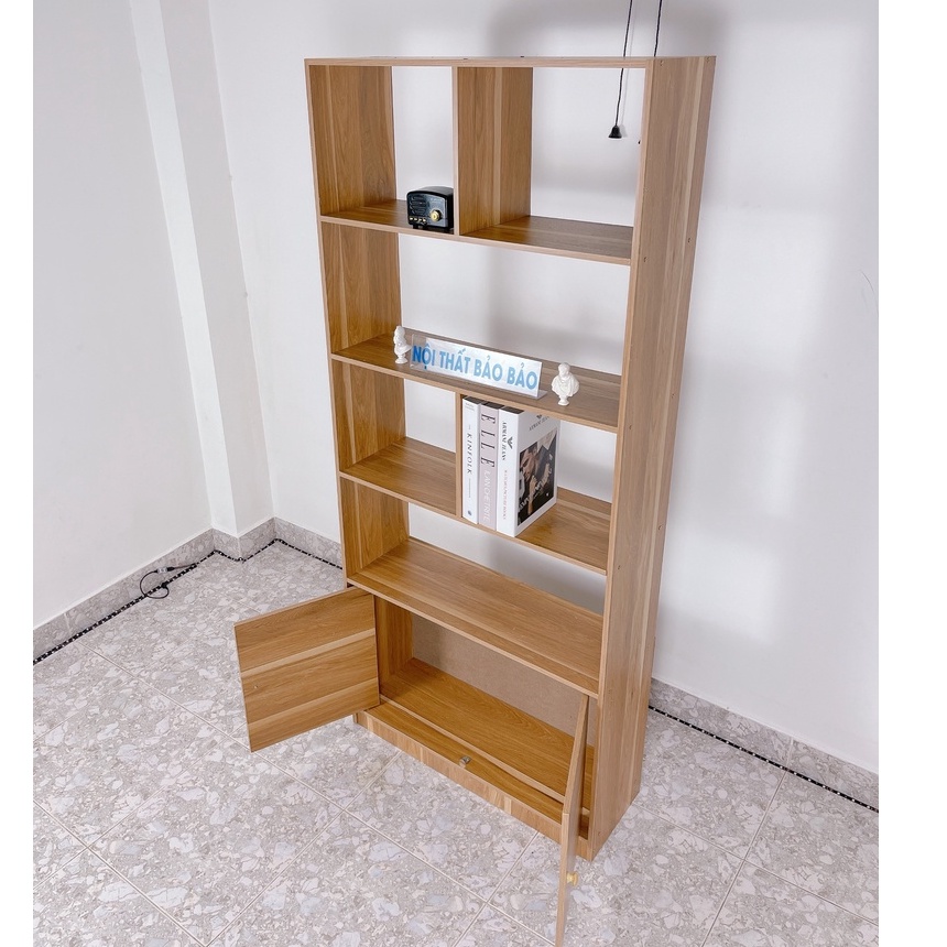 Kệ sách gỗ Tủ đựng đồ nhiều ngăn chất liệu MDF hiện đại chống nước tốt - 1M6