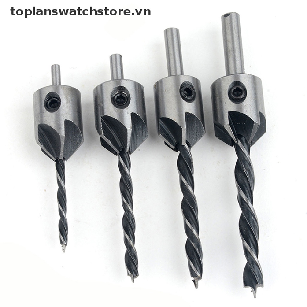 Set 4 Mũi Khoan Gỗ HSS 5 Rãnh 3mm-6mm