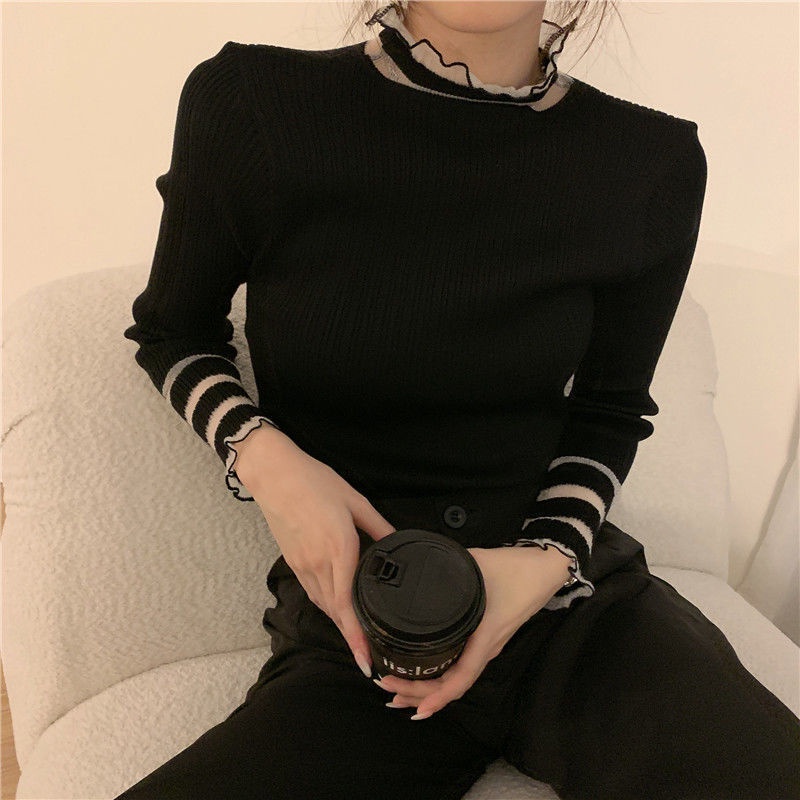 Áo Sweater tay dài phối lưới thời trang thu đông | BigBuy360 - bigbuy360.vn