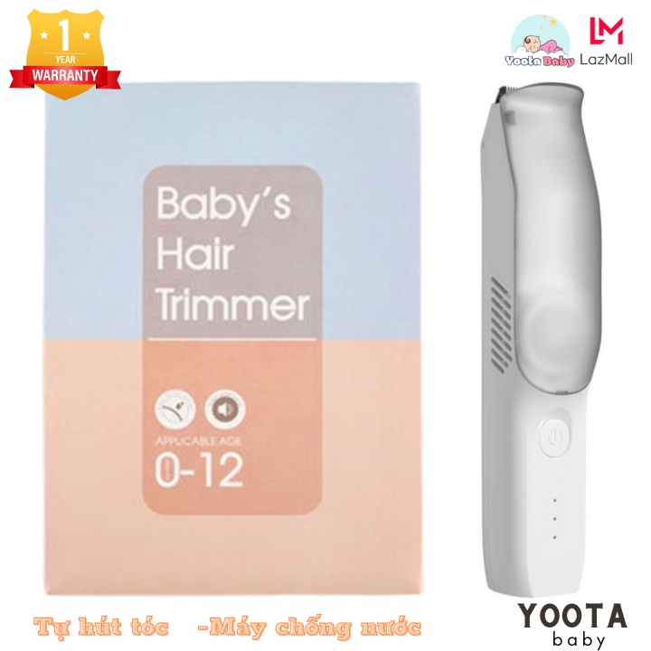Tông Đơ Cắt Tóc Cho Bé Có Hút Tóc Yoota Baby, Siêu Êm Chống Nước [TẶNG ÁO CHOÀNG]