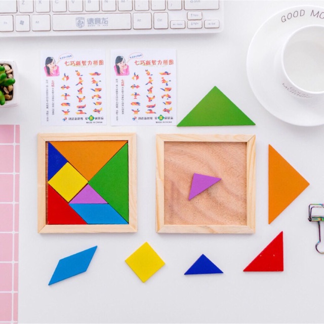 Bộ Ghép Hình Tangram Bằng Gỗ Thông Minh Cho Bé