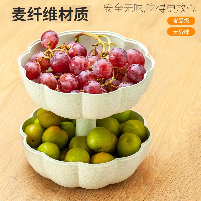 PVN39989 Khay đựng bánh kẹo trái cây đa năng 2 tầng hình bí ngô xinh xắn .