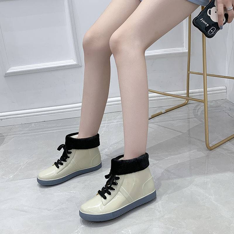 Ủng Đi Mưa Chống Trượt Cổ Ngắn Chất Liệu Cotton Thời Trang Hàn Quốc Cho Người Lớn