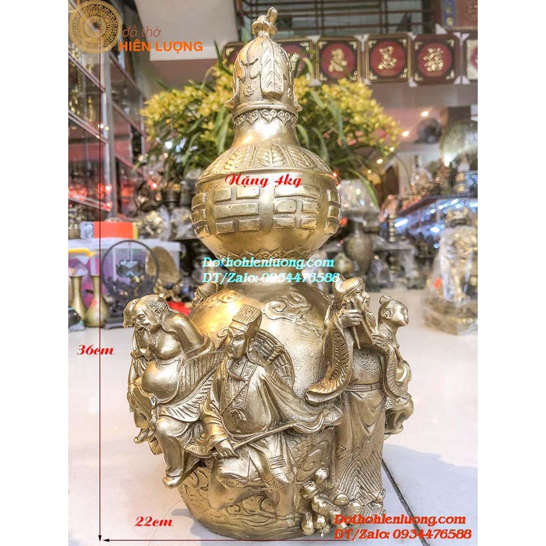 Hồ Lô Bát Tiên Màu Vàng Bằng Đồng Nguyên Chất Các Cỡ - Nguồn Sinh Khí Vô Tận Cho Gia Chủ