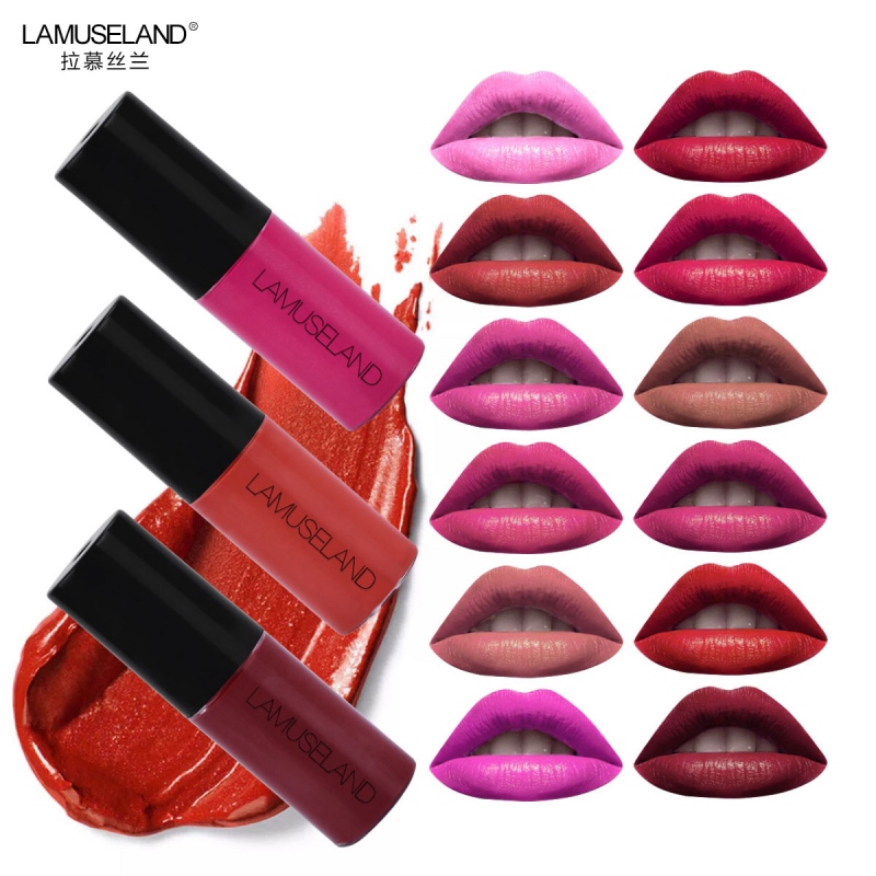 Waterproof Long-Lasting Matte Liquid Lipstick 12 Colors Nude Lip Gloss Velvet Red Lip Tint Makeup | BigBuy360 - bigbuy360.vn