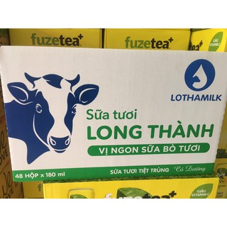 Thùng 48 hộp sữa tươi Long Thành 180ml