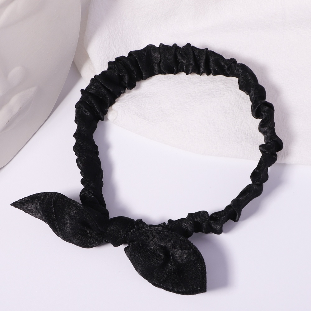 RainBow Bows 1 Băng Đô Tai Thỏ Màu Trơn Co Giãn Cho Nữ