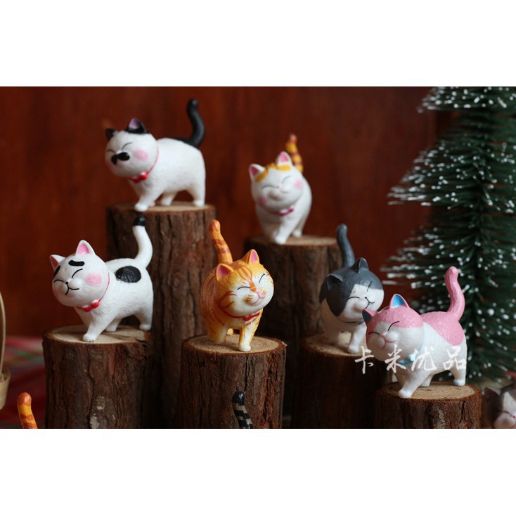 Mô hình mèo để bàn làm việc, set 9 mèo decor để bàn cute dễ thương