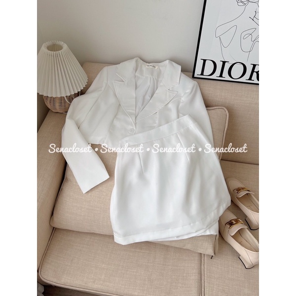 Set croptop vest dài tay chân váy (Ảnh thật)