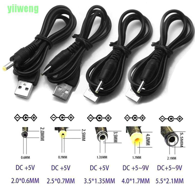 Dây Cáp Nguồn USB Sang DC 5.5mm*2.1/2.5*0.7/3.0*1.0/4.0*1.3.5*1.35 5V