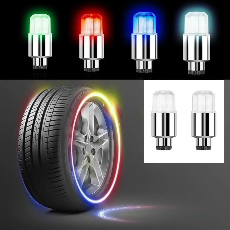 Đèn LED gắn van bánh xe chống thấm nước trang trí cho xe đạp xe máy