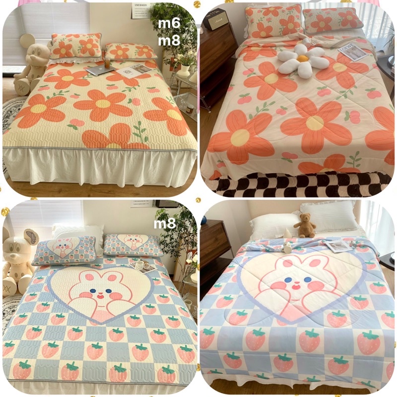 BỘ CHIẾU ĐIỀU HOÀ KÈM CHĂN ĐỒNG BỘ (sét gồm 1 chiếu ,2vỏ gối và 1 vỏ ôm)