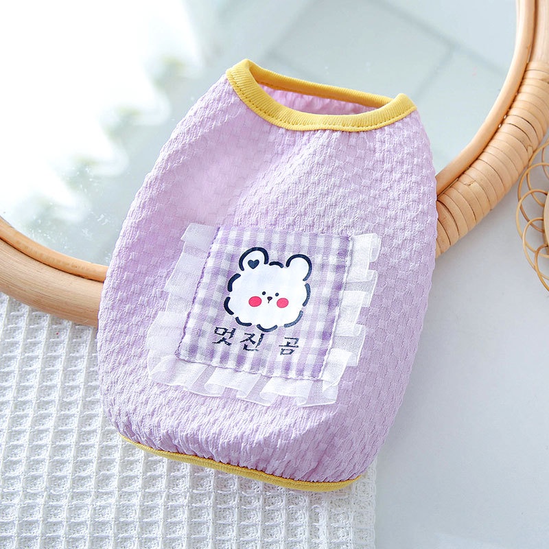 áo xinh có nút gài cổ in hình cute cho chó mèo