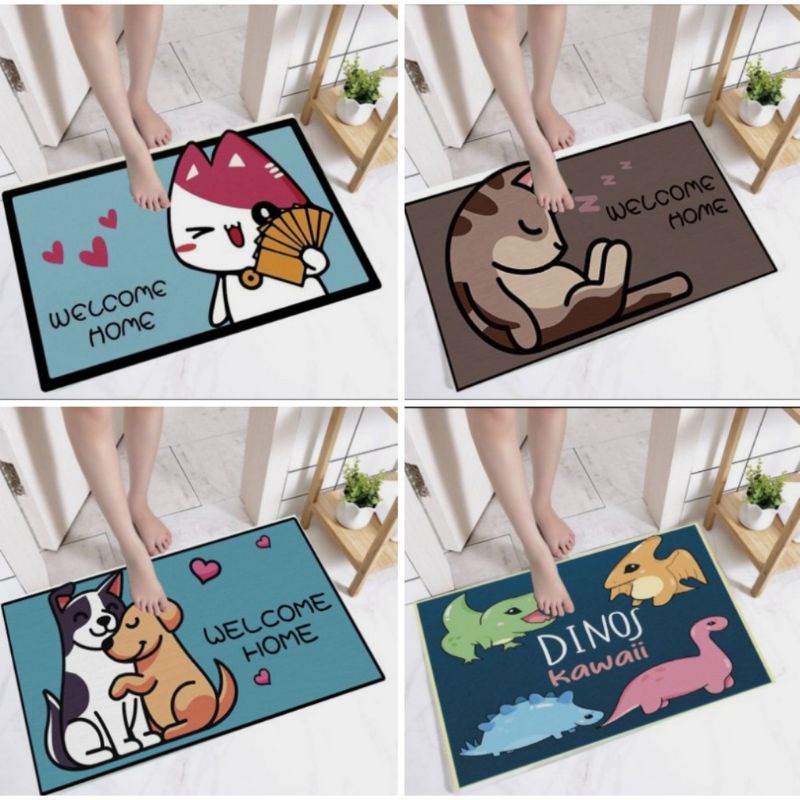 Combo 3 thảm chống trượt 3d nhiều hình cute, thảm decor nhà cửa kích thước 40*60