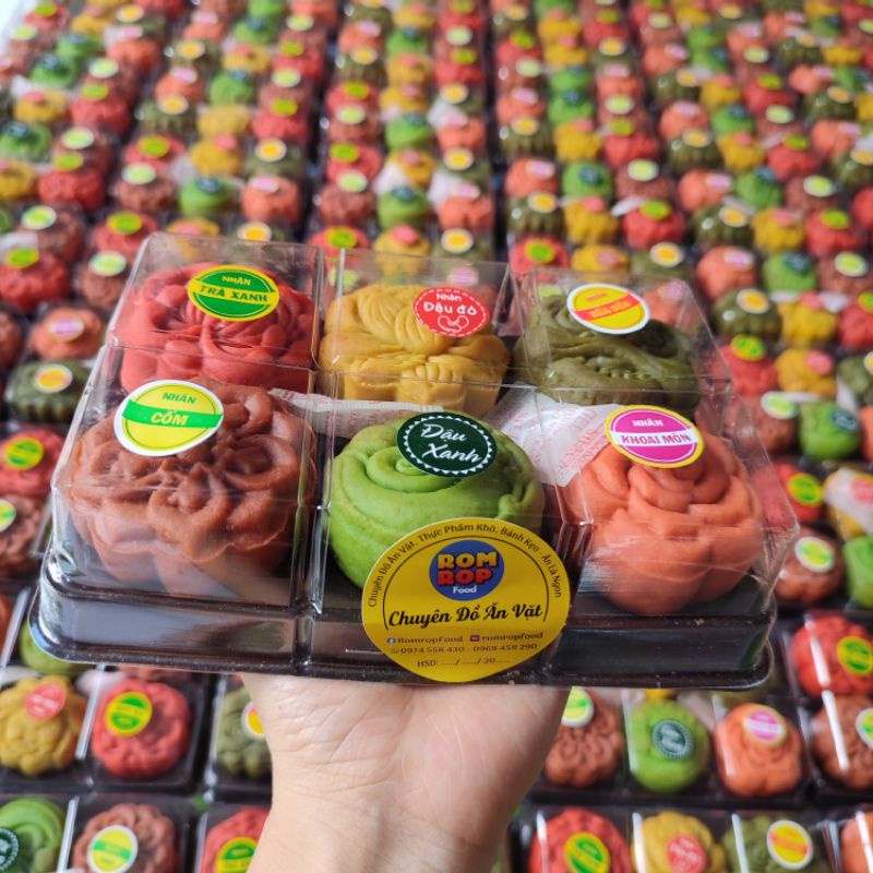 Combo 10 hộp (60 bánh) bánh nướng 6 vị 6 màu Romrop Food
