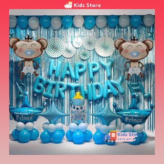 Set trang trí sinh nhật cho Bé Trai, Bé gái tuổi Khỉ - Combo trang trí sinh nhật - Trang trí thôi nôi