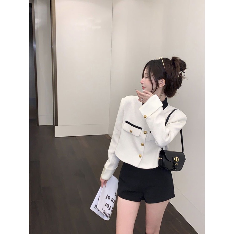 COZOK Áo Khoác Tay Dài Dáng Ngắn Dễ Phối Đồ Hợp Thời Trang