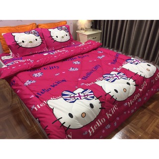 Bộ ga + 2 vỏ gối poly cotton hello kitty