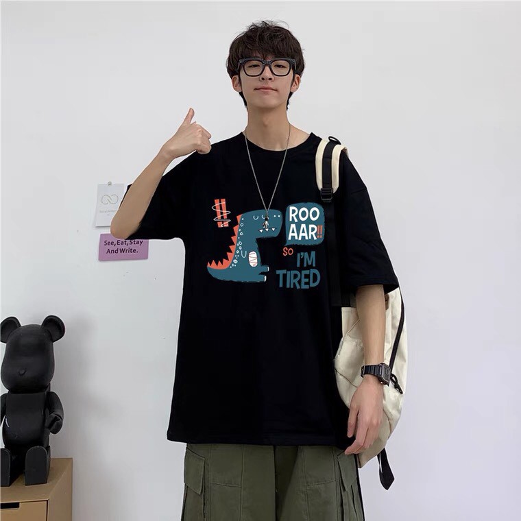 Áo thun tay lỡ CoolZ phông Unisex nam nữ Cotton oversize form rộng khủng long T-Rex CZ027 | WebRaoVat - webraovat.net.vn