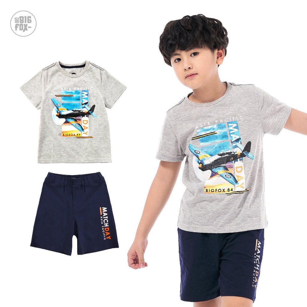 [MÃ BIGFBIF10 GIẢM 10K] Bộ Bé Trai Mùa Hè Bigfox, Bộ Cộc Tay Trẻ Em Chất Cotton Size Đại, Nhiều Hình In, Mã Xuất 003