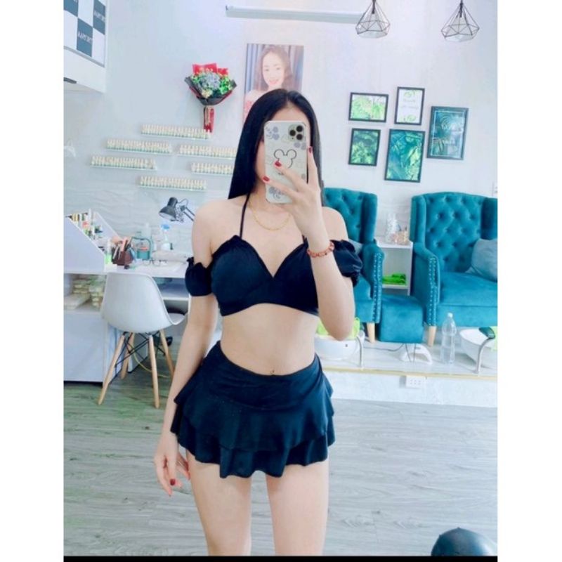 Bikini đồ bơi 2 mảnh phối váy kèm hinh ảnh thật