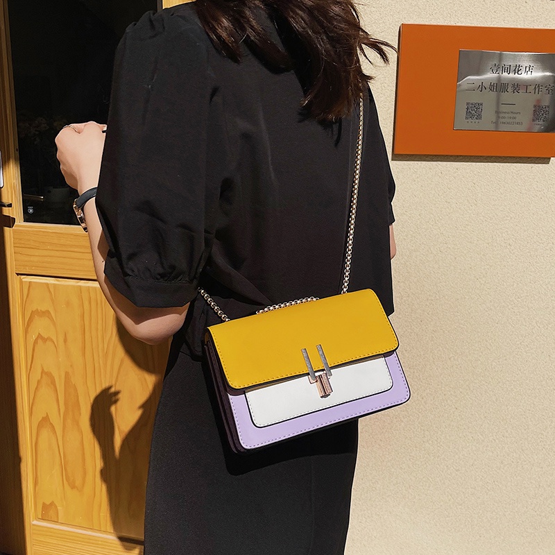 Túi Đeo Vai Hình Vuông Màu Sắc Thời Trang Phong Cách Hàn Quốc Cho Nữ