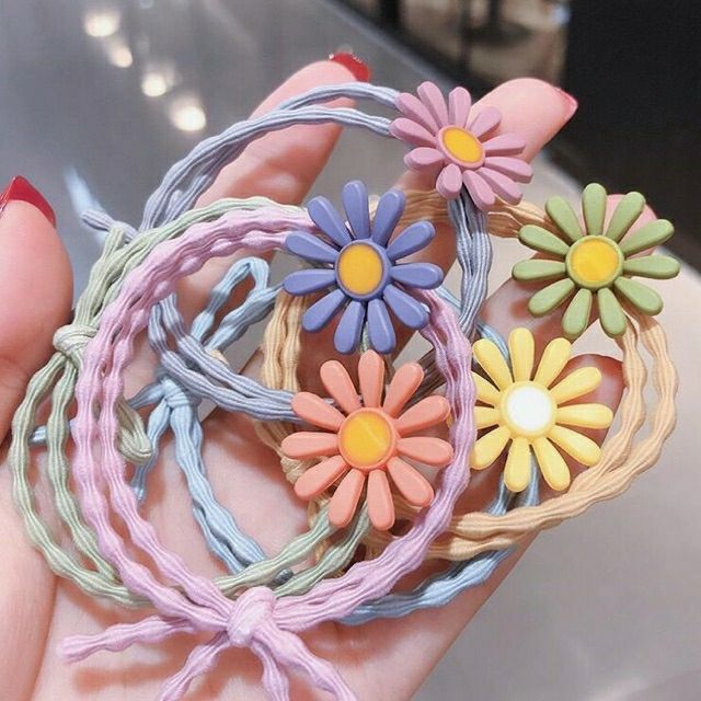 Set 5 dây cột tóc hoa cúc xinh xắn