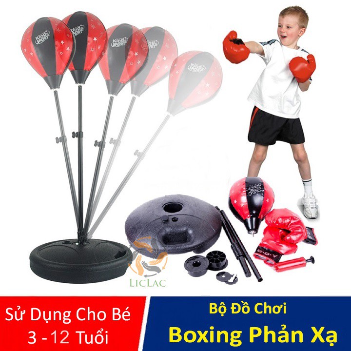 Bộ đồ chơi thể thao Đấm Boxing rèn luyện khả năng phản xạ tăng cường sức khỏe cho bé - LICLAC