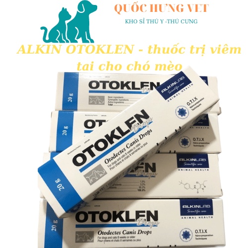 Lọ nhỏ viêm tai, ve rận tai cho chó mèo Alkin Otoklen - QUỐC HƯNG VET