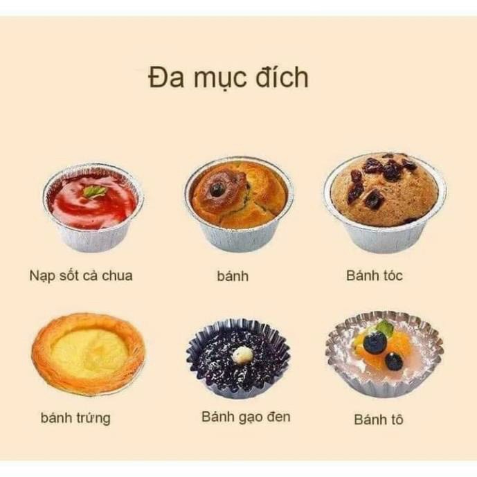 Set 150 Đế bạc nhôm nướng bánh tart trứng / khuôn nhôm nướng bánh tart trứng