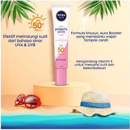 KEM CHỐNG NẮNG VÀ DƯỠNG TRẮNG DA NIVEA SPF50+ PA+++: 30ML