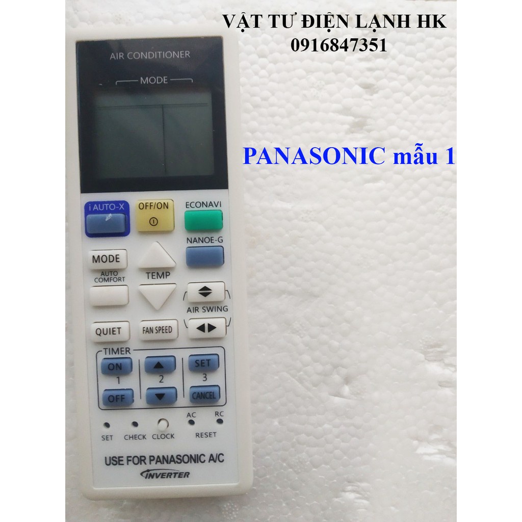 Điều khiển điều hòa các hãng mẫu như hình Samsung Panasonic National - Remote máy lạnh điều hoà SS Pana Nationa